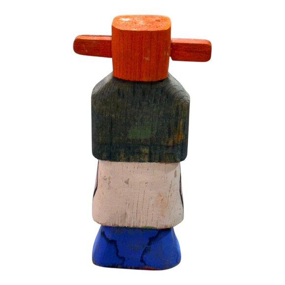 Miniature 4" Signed Kachina Wood Doll Hopi With Necklace Paul Route 50 Style - Picture 4 of 6